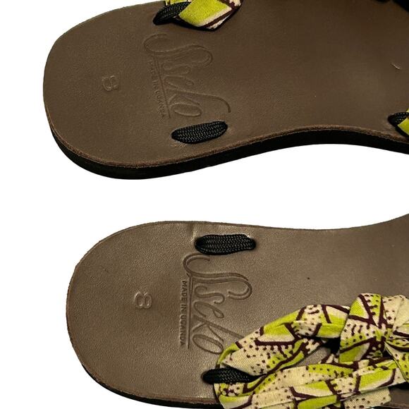 Sseko side braided women's sandals size 8 green/brown hippie - Picture 7 of 10